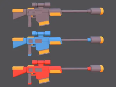 Weapons - Low Poly Weapons pack by Ake Low-poly 3D model