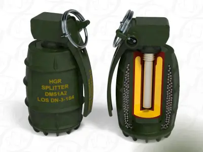 German DM51 hand grenade assembly printable moulage 3D model