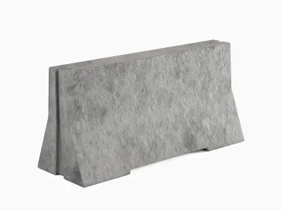 Concrete Barrier B 01  Low-poly 3D model