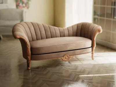 Furniture Sofa Chaise Lounge Low-poly 3D model