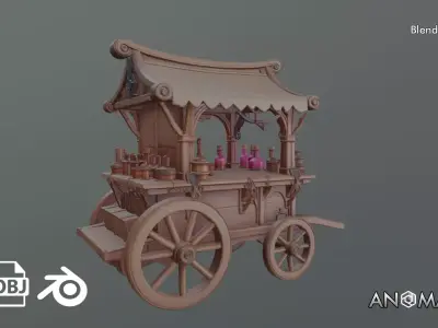 wizard cart 3D model