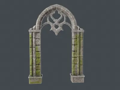 Arch model old stone archway Low-poly 3D model