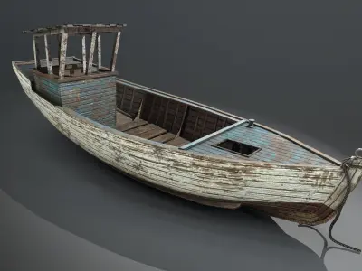 Abandoned boat Low-poly 3D model purchase