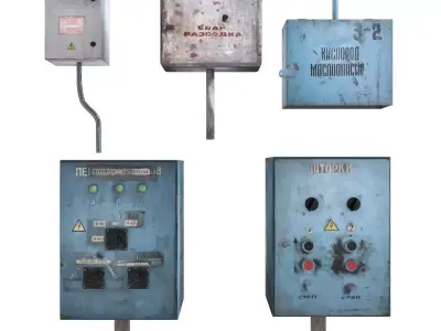 Panel boxes electrical and oxygen 3D model