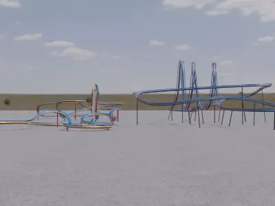 TWO Rollercoaster 3D Model Pack 3
