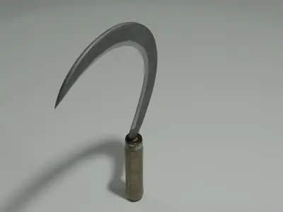 Sickle sword with wooden handle 3D model