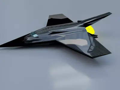 Sci-fi Stealth Plane Free low-poly 3D model
