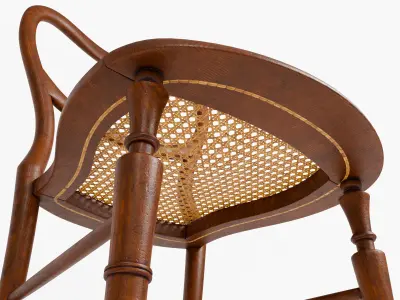 Victorian chair with rattan seat - subdivision ready 3D model