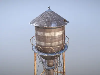 WaterTower water tower Low-poly 3D model