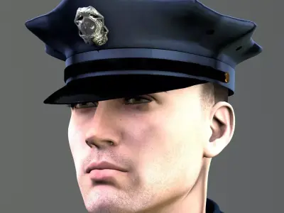 Police Cap Package 3D model