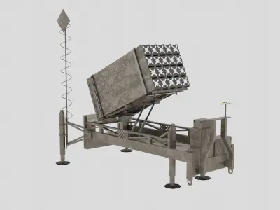 Iron Dome Missile Defense System Low-poly 3D model
