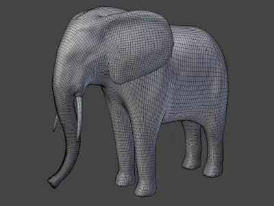 African Elephant Low-poly 3D model purchase