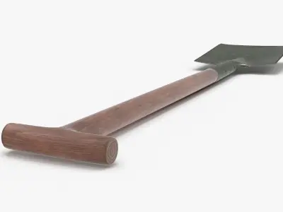 Shovel Low-poly 3D model 18