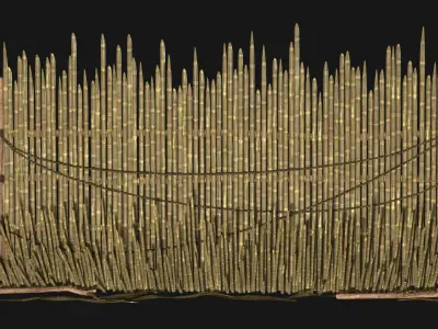JUNGLE SWAMP PALISADE TRAP WALLS BARRIER BARRICADE COLLECTION Low-poly 3D model