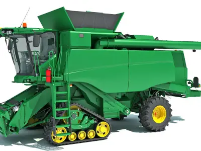 Tracked Combine Harvester 3D model purchase