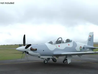Training Aircraft Pilatus PC-21 Grey Rigged 3D model