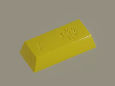 Gold Bar Low-poly 3D model buy