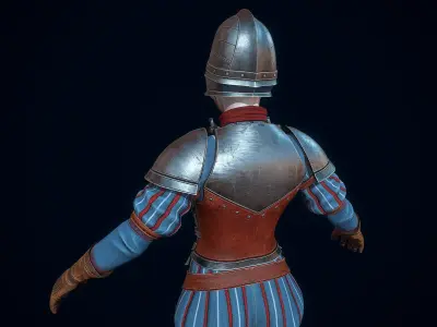Female Guard Armor Low-poly 3D model