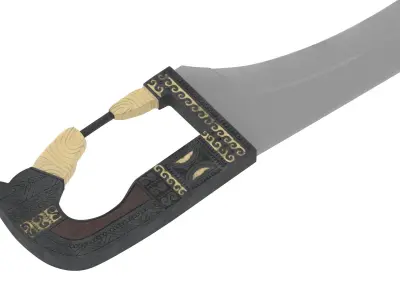 Falcata samurai sword Low-poly 3D model