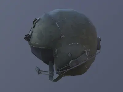 Helicopter Pilot Helmet Low-poly 3D model