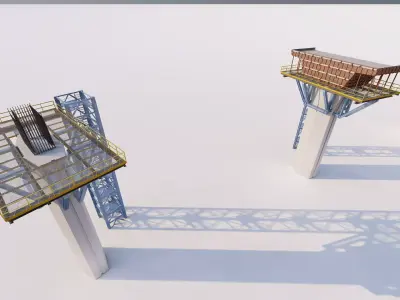 Bridge Construction 3D Model - Detailed Look into Infrastructure 3D model shop
