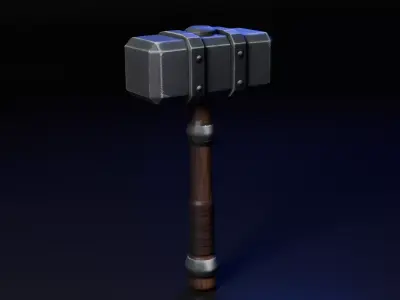 fantasy medieval war hammer Free 3D model