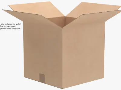 Open Cardboard Box Collection(1) 3D model