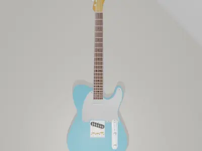 Electric guitar Telecaster  PBR low-poly game-ready Low-poly 3D model