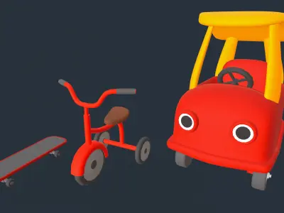 Toys - Low Poly Toy Props by Ake Low-poly 3D model