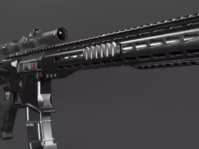 AR-15 Rifle Low-poly 3D model