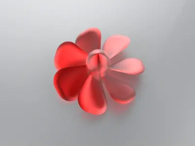 Propeller silver flower Free 3D model