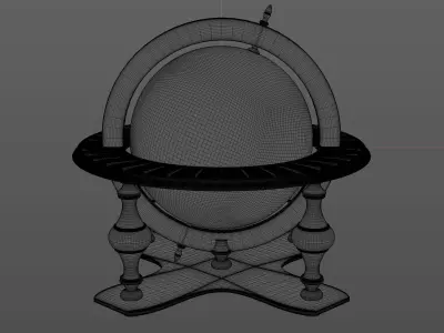 Antique World Globe Model 3D model
