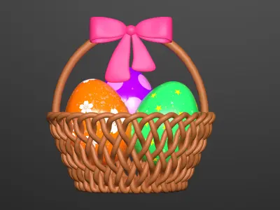 3D Spring Icons Set Low-poly 3D model