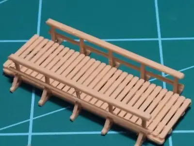Small wooden bridge 1-120 FDM 3D print model
