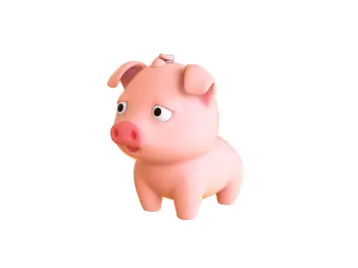 Cartoon Pig Animal Cute Low-poly 3D model