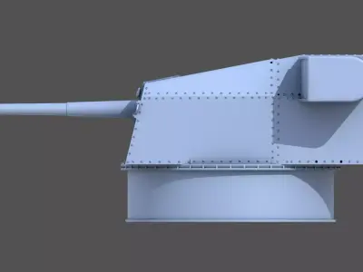 Bismarck 15cm turret 02 - Commercial license - 1-200 scale 3D print model