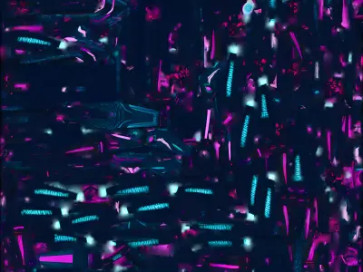 Neon Assault Drone 3D Model Cybernetic Quadcopter Low-poly 3D model