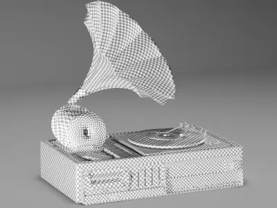 gramophone Low-poly 3D model