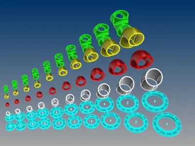 Carbon steel pipe fittings - weld 3D model
