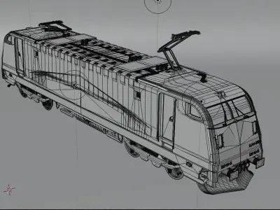 Fictitious model of Eu-44 train 3D model 3D model