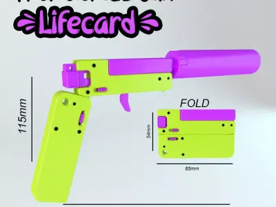 Educational Assembling Toy Gun - Lifecard Props only 3D print model