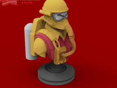 GI JOE Characters Blowtorch Bust 3D print model