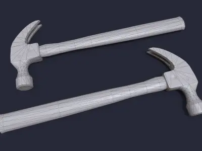 Hammer Low-poly 3D model 7