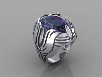 Turkish Antique-Inspired Ring  3D Printable Design 3D print model