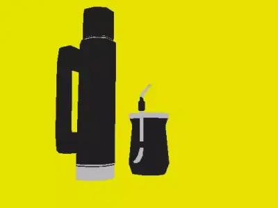 Mate y Termo  Low Poly Texturizado Estilizado Free low-poly 3D model
