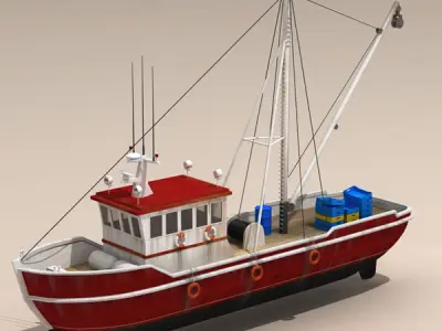 Fishing boat 3D model V3