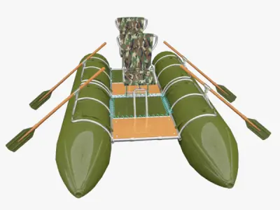 Catamaran double Low-poly 3D model