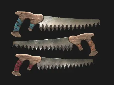 Hand Saw Low-poly 3D model 3