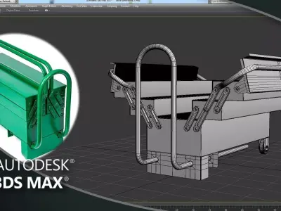 3ds Max accordion toolbox Low-poly 3D model