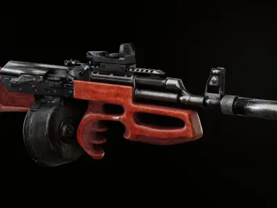 Bullpup AK Krab Low-poly 3D model